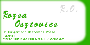 rozsa osztovics business card